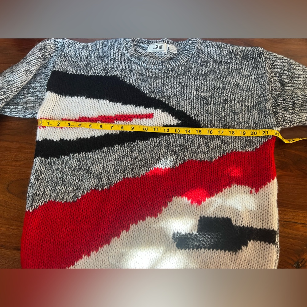 Vintage 80’s Jed Gray, Red, White And Black Geometric Sweater Size Women’s M - Picture 4 of 5